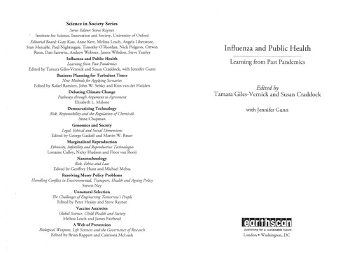 Cubierta de «Influenza and public health»