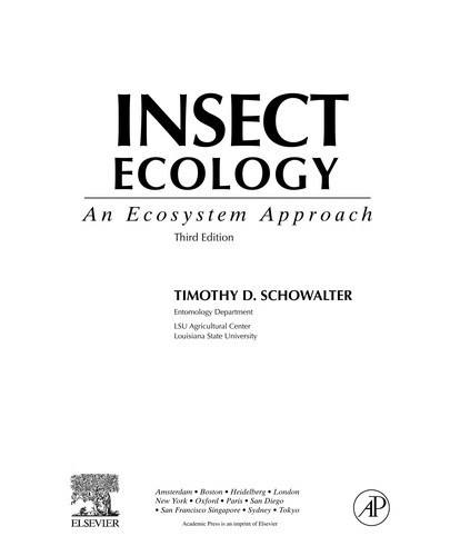 Cubierta de «Insect ecology»