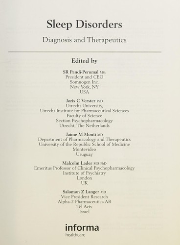 Cubierta de «Sleep Disorders»