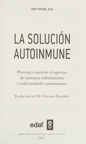 Cubierta de «La solución autoinmune»