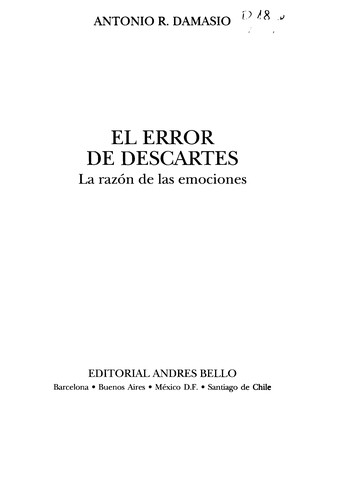Cubierta de «El error de Descartes»