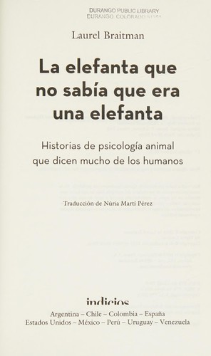 Cubierta de «La elefanta que no sabía que era una elefanta»