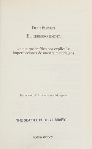 Cubierta de «Cerebro Idiota»
