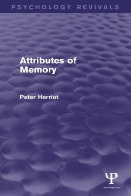 Cubierta de «Attributes of Memory (Psychology Revivals)»