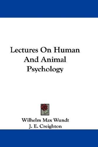 Cubierta de «Lectures On Human And Animal Psychology»